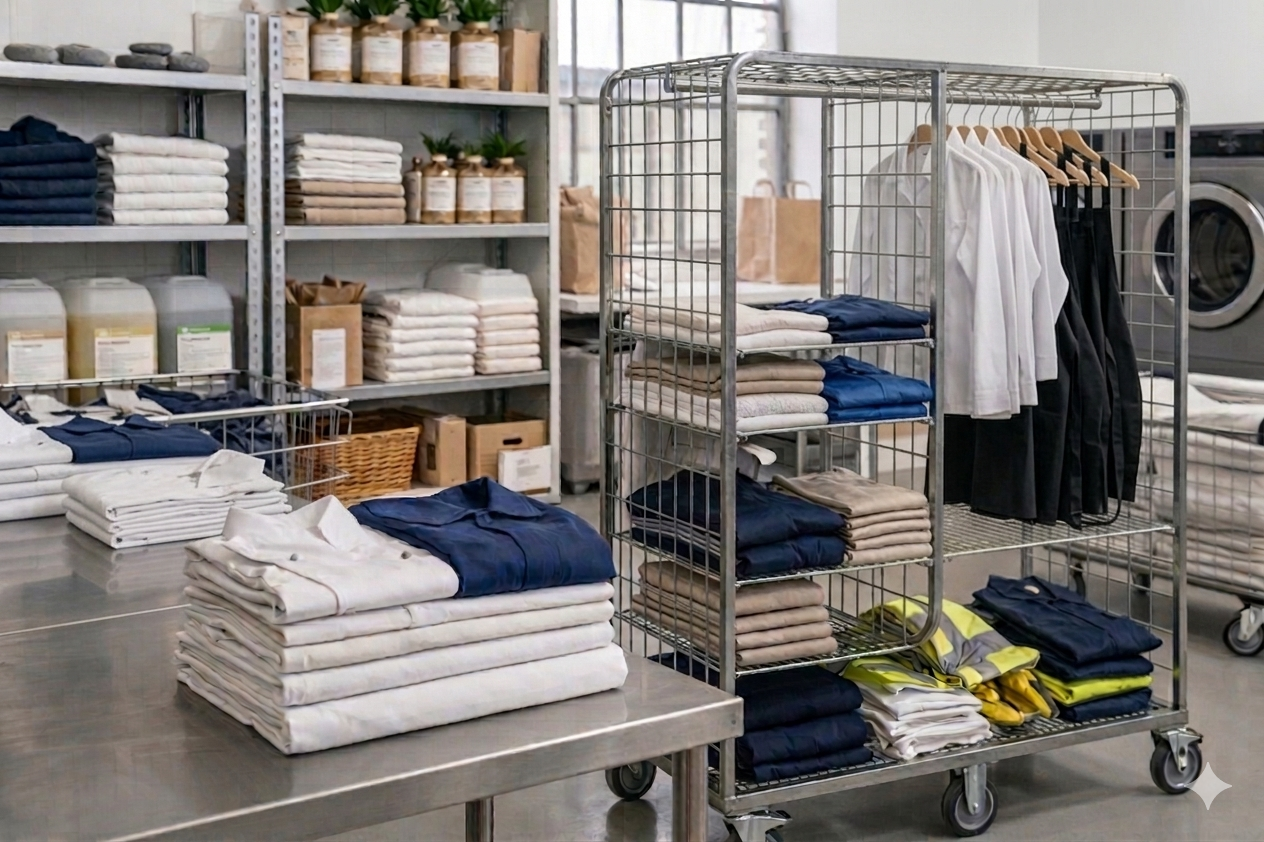 Linge professionnel en atelier
